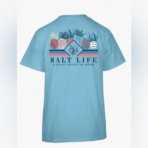 Salt Life Women's Light Blue Pineapple Spikes Short-Sleeve T-shirt Size M NWT